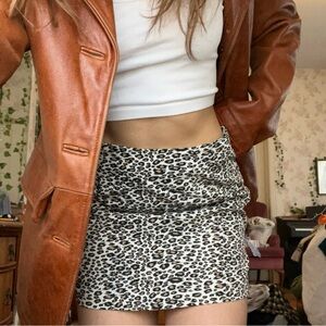 Leopard Print Y2K Mini Skirt